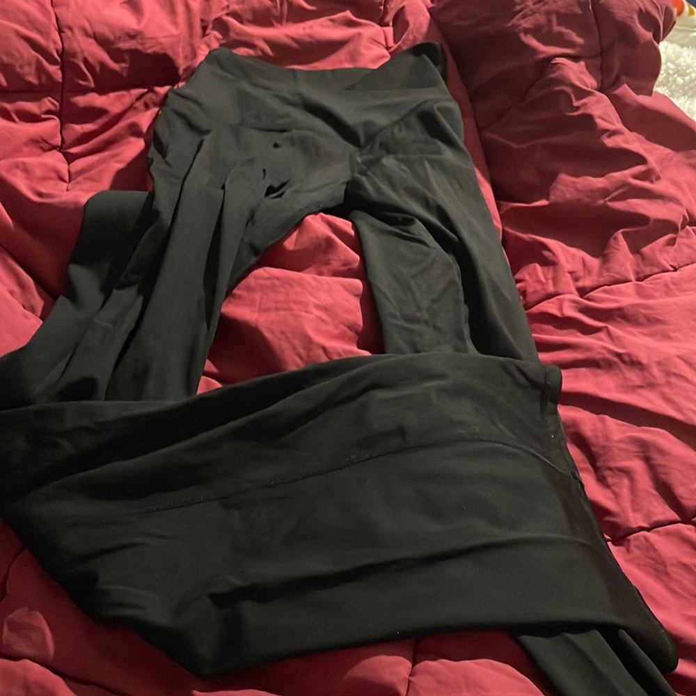 Cross over flared leggings